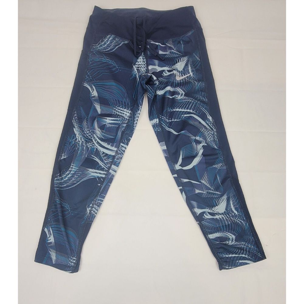 Nike Power‎ Leggings Womens XS. Blue Running Capri Back Pocket.